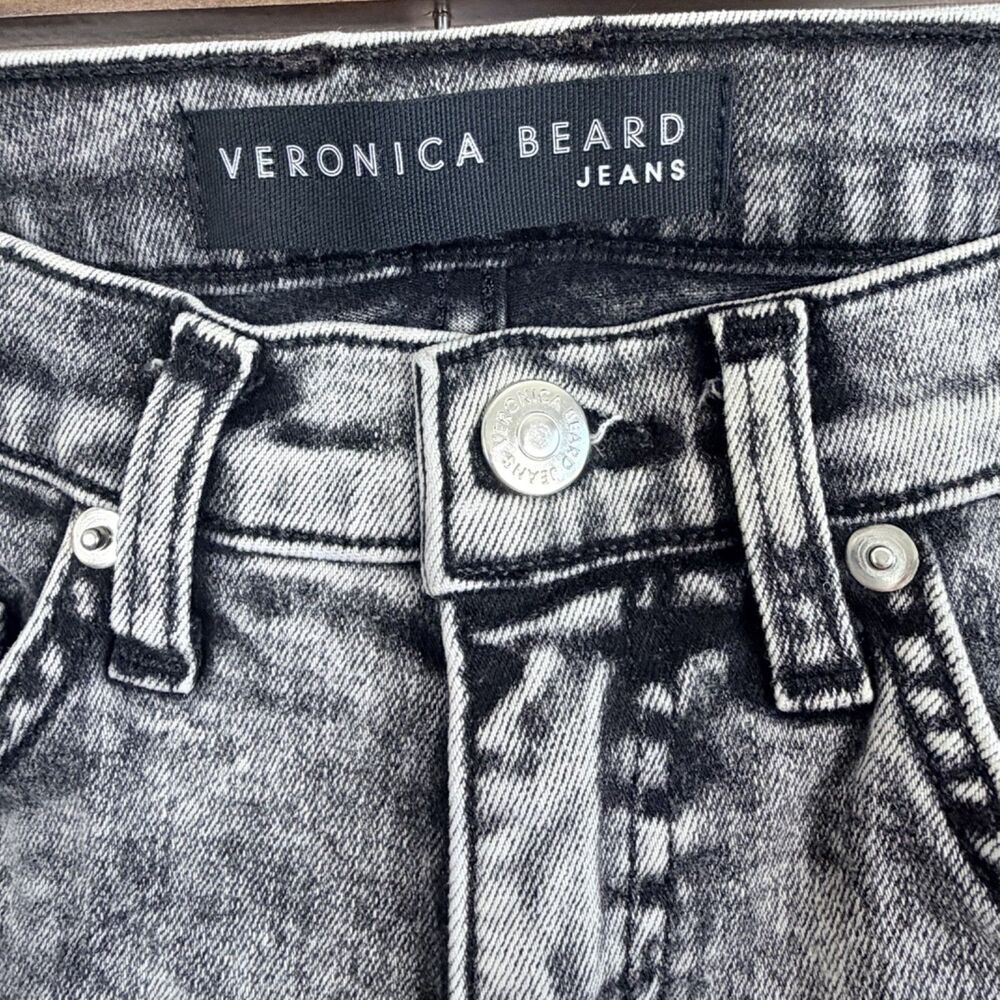 veronica beard brooke‎ skinny designer jeans mid rise black acid wash size 28/6 - Picture 3 of 5